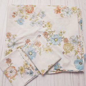 Vintage Floral Cottagecore Standard Pillowcases and Full Flat Sheet